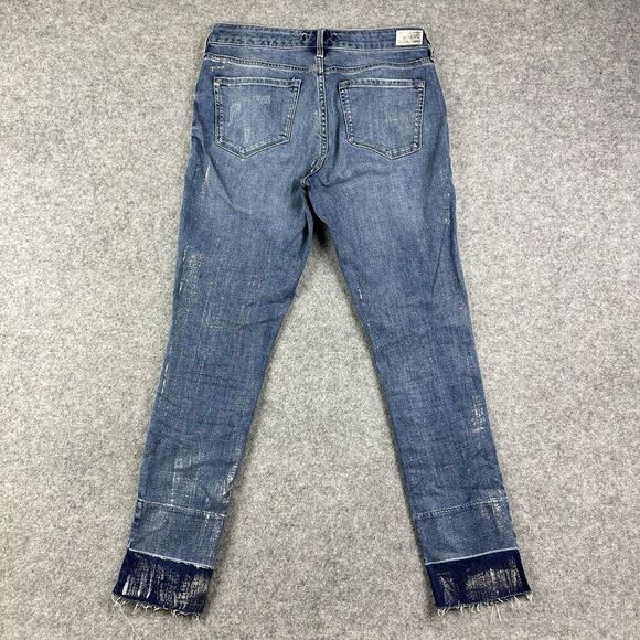 Dear John Joyrich Comfort Skinny Jeans Womens 26 Metallic Medium Wash Stretch - Picture 8 of 16